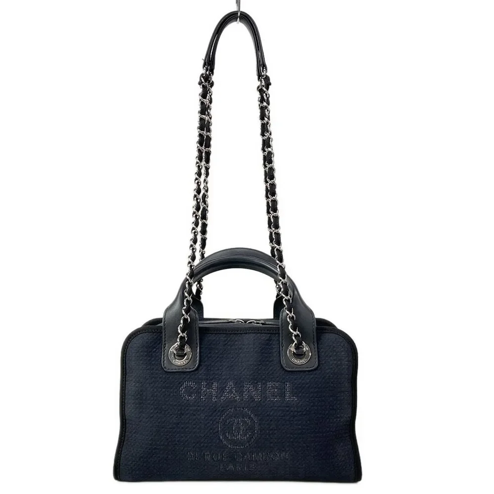 Chanel Deauville Line Shoulder Bag A92749/B07300/94305 Canvas Leather
